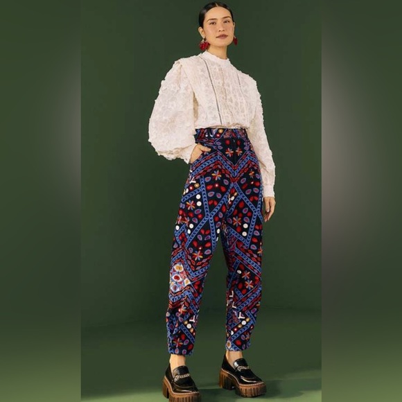 ✨FARM RIO 3D STARS OFF WHITE BLOUSE XS - Picture 3 of 8